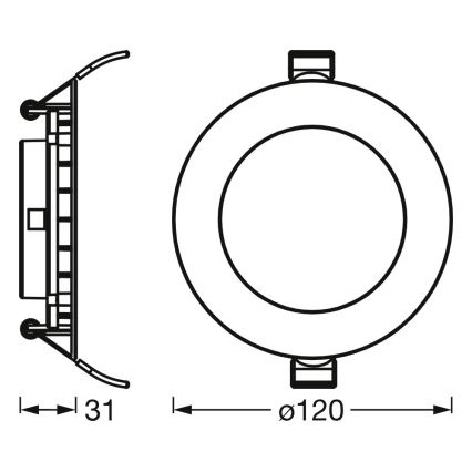 Osram - Set om 3 infällda downlights LED/8W/230V 3000K Ø 12 cm vit