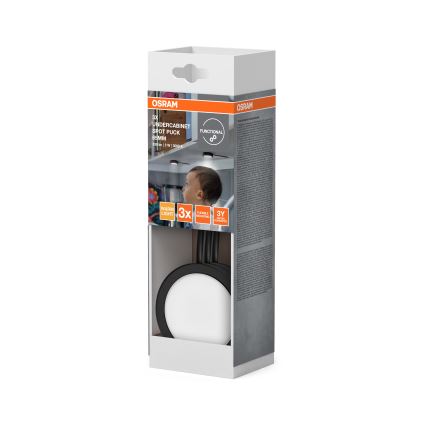 Osram - Set om 3 LED-underskåpsarmaturer UNDERCABINET, 3 W, 230 V, 3000 K, svart