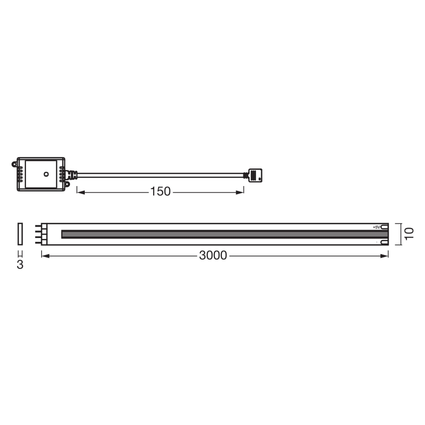Osram - SMART+ COB dimbar LED-remsa 3 m, 14 W, 230 V, 2700-6500 K, Wi-Fi
