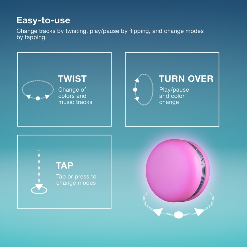 Osram - LED RGB dimbara högtalare SMART+ MACARON LED/1,75W/3,7V 450 mAh blå