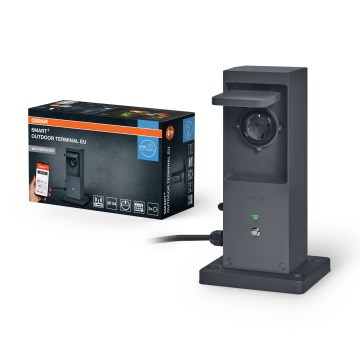 Osram - Smart utomhus elstolpe med 2 x SCHUKO-uttag och inbyggd Wi‑Fi-repeater IP44