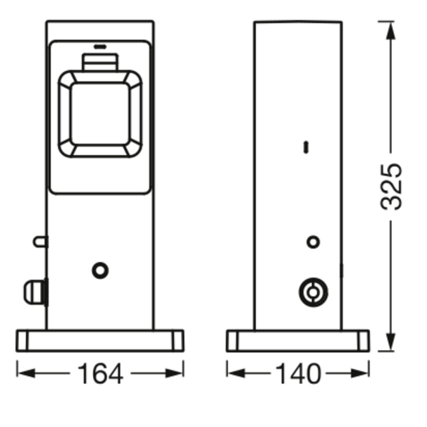 Osram - Smart utomhus elstolpe med 2 x SCHUKO-uttag och inbyggd Wi‑Fi-repeater IP44