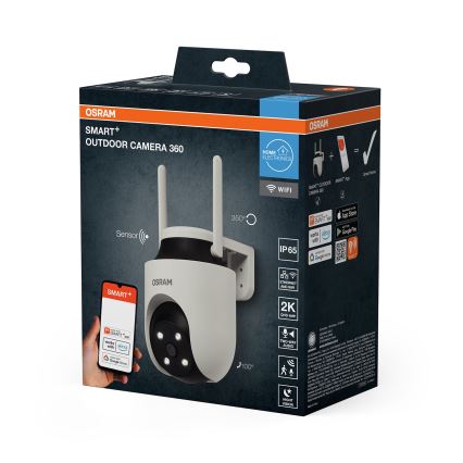 Osram - Smart utomhuskamera 360° med 2K-sensor SMART+ 230V IP65 Wi-Fi