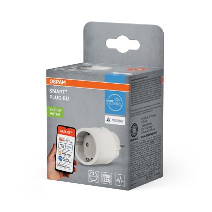 Osram - Smart uttag SMART+ MATTER SCHUKO 2300W/230V/10A Wi-Fi vit