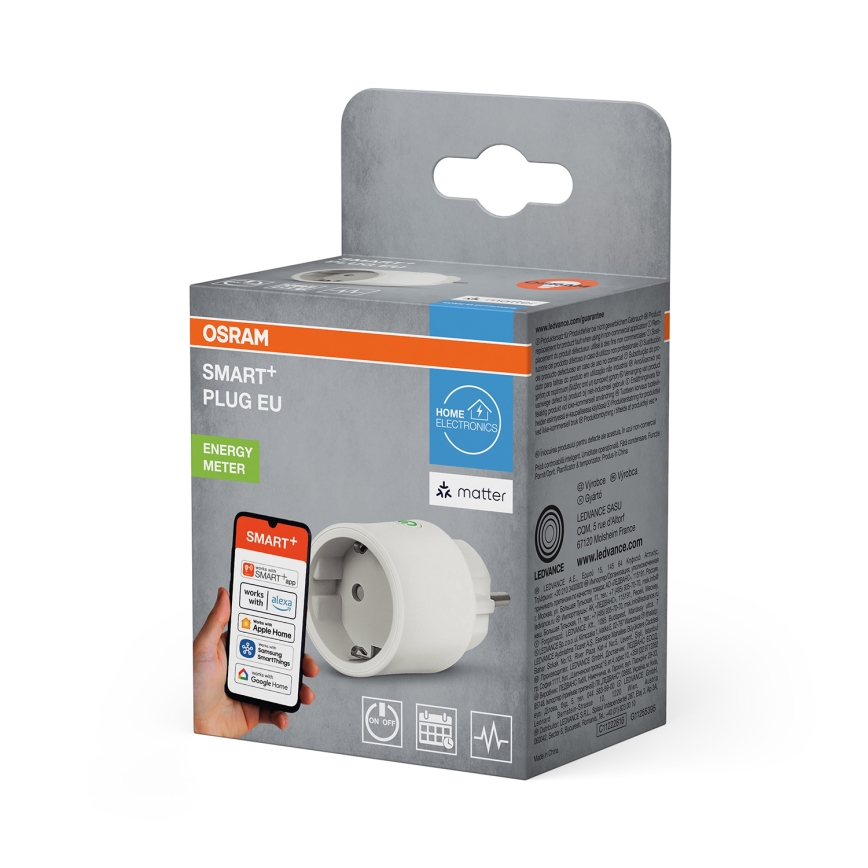 Osram - Smart uttag SMART+ MATTER SCHUKO 2300W/230V/10A Wi-Fi vit
