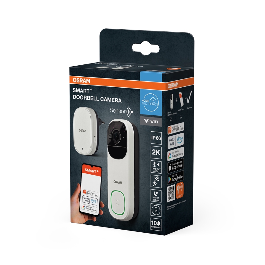 Osram - Smart videodörrklocka med 2K-sensor SMART+ 230V IP66 Wi-Fi