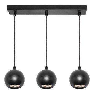 Osram - SPOT SPHERAL pendellampa på vajer 3xGU10/6W/230V svart