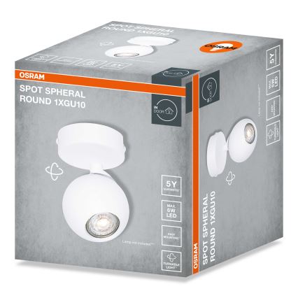 Osram - Spotarmatur SPOT SPHERAL 1xGU10/6W/230V vit