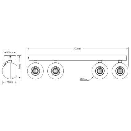 Osram - Spottarmatur SPOT SPHERAL 4xGU10/6W/230V vit