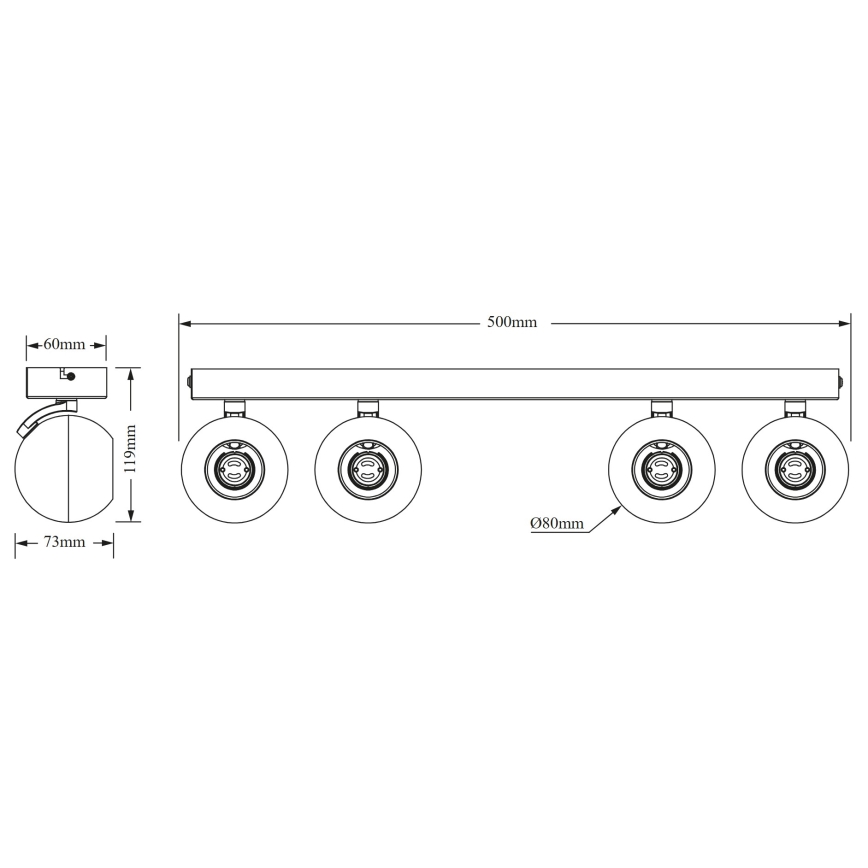 Osram - Spottarmatur SPOT SPHERAL 4xGU10/6W/230V vit