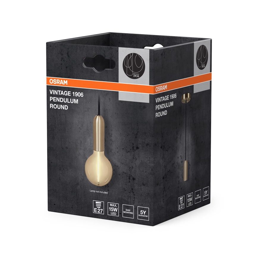 Osram - Strömkabel PENDULUM ROUND 1xE27/15W/230V, guld