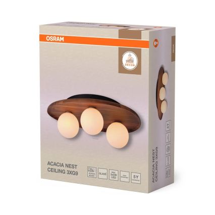 Osram - Taklampa ACACIA NEST 3xG9/5W/230V i akaciaträ