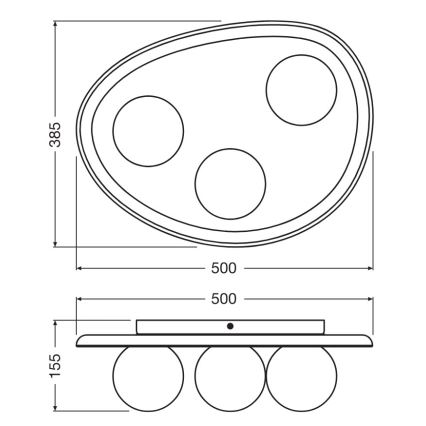Osram - Taklampa ACACIA NEST 3xG9/5W/230V i akaciaträ