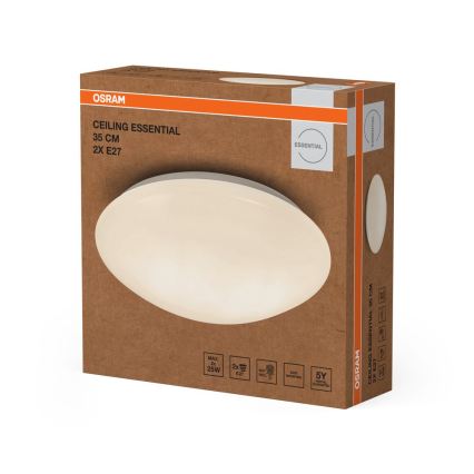 Osram - Taklampa CEILING ESSENTIAL 2xE27/25W/230V Ø 35 cm vit
