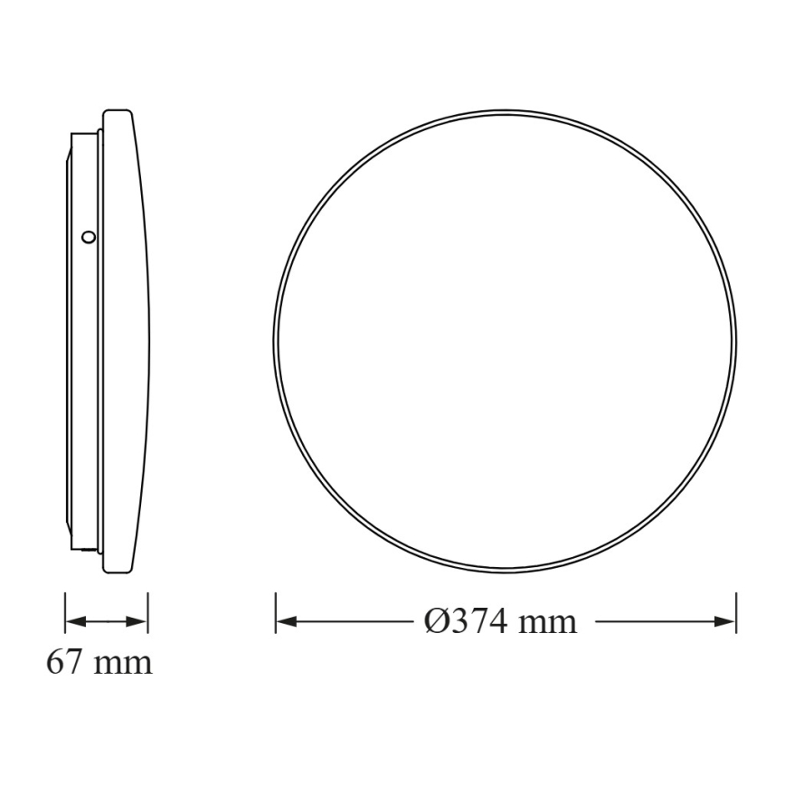 Osram - LED-taklampa med skymningssensor CEILING ROUND LED/24W/230V 4000K Ø 37 cm vit