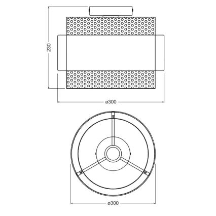 Osram - Taklampa DECOR HORNET 1xE27/10W/230V Ø 30 cm svart/guld