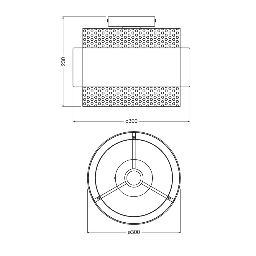 Osram - Taklampa DECOR HORNET 1xE27/10W/230V Ø 30 cm svart/guld