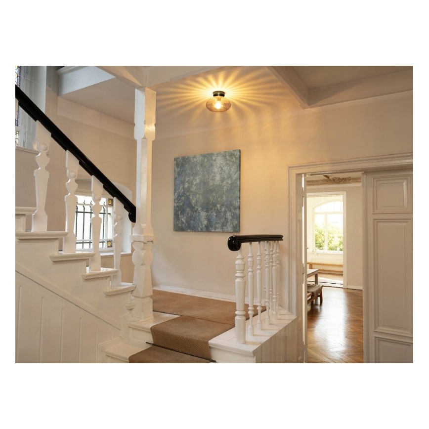 Osram - Taklampa DECOR SMOKE 1xE27/12W/230V Ø 28 cm svart/rökgrå