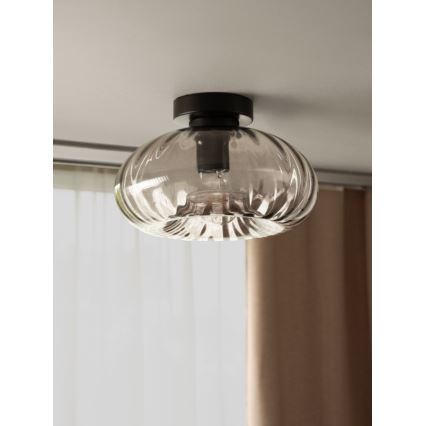Osram - Taklampa DECOR SMOKE 1xE27/12W/230V Ø 28 cm svart/rökgrå
