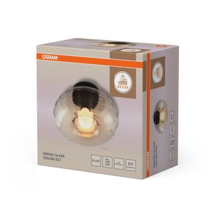 Osram - Taklampa DECOR SMOKE 1xE27/12W/230V Ø 28 cm svart/rökgrå