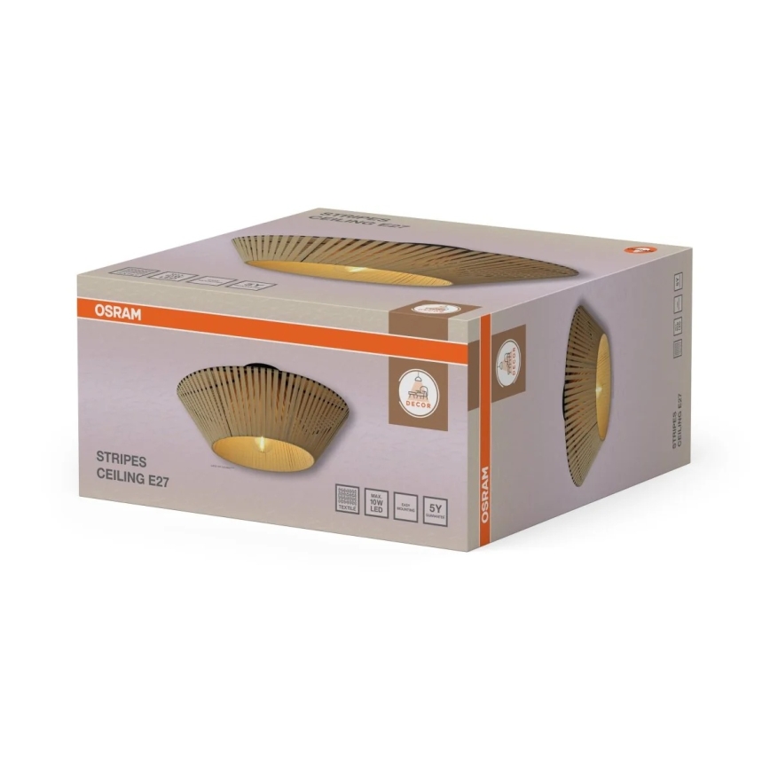 Osram - Taklampa DECOR STRIPES 1xE27/10W/230V Ø 40,5 cm beige