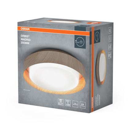 Osram - Taklampa ORBIS MADRID 2xE27/10W/230V Ø 29 cm i trädekor