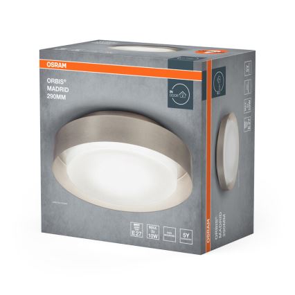 Osram - Taklampa ORBIS MADRID 2xE27/10W/230V Ø 29 cm matt krom