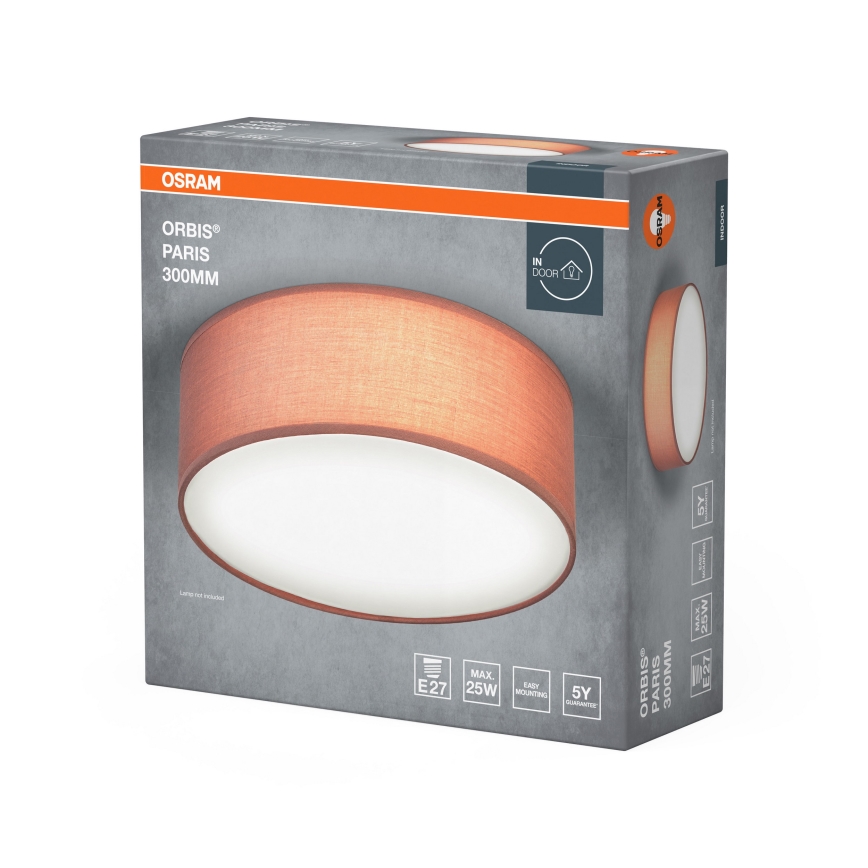 Osram - Taklampa ORBIS PARIS 1xE27/25W/230V Ø 30 cm, brun