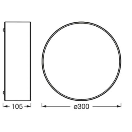 Osram - Taklampa ORBIS PARIS 1xE27/25W/230V Ø 30 cm svart