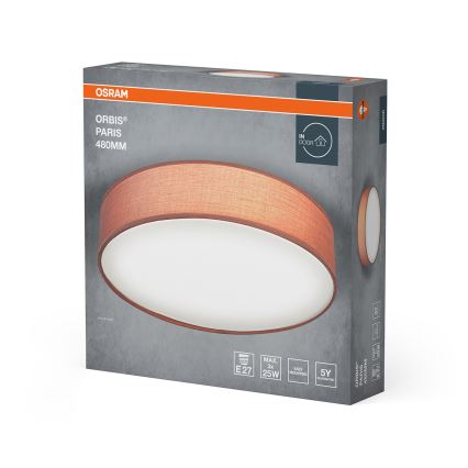 Osram - Taklampa ORBIS PARIS 3xE27/15W/230V Ø 48 cm brun