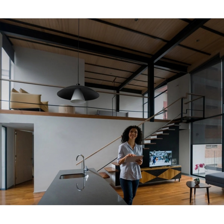 Osram - Taklampa på sladd DECOR FLYING MUSHROOM 1xE27/25W/230V Ø 50 cm svart