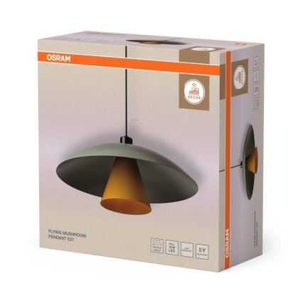 Osram - Takpendel DECOR FLYING MUSHROOM 1xE27/25W/230V Ø 50 cm grön
