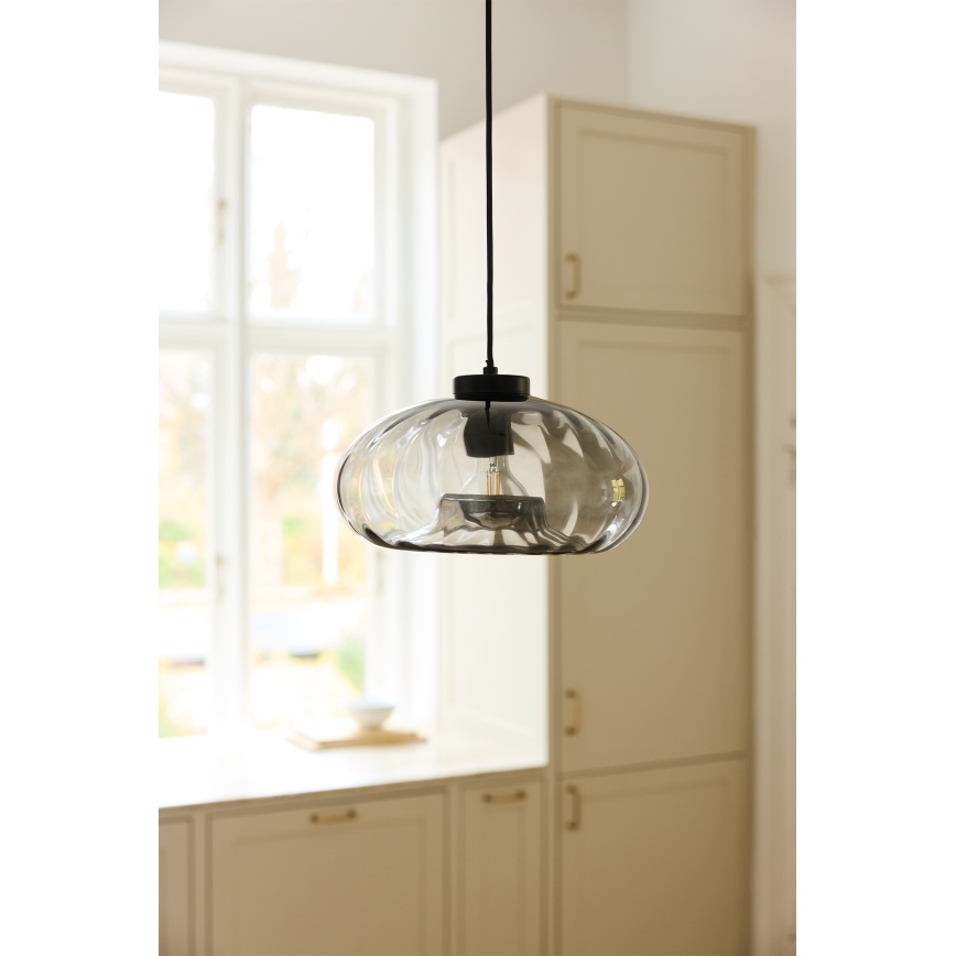 Osram - Takpendel med kabel DECOR SMOKE 1xE27/12W/230V Ø 28 cm svart/rökgrå