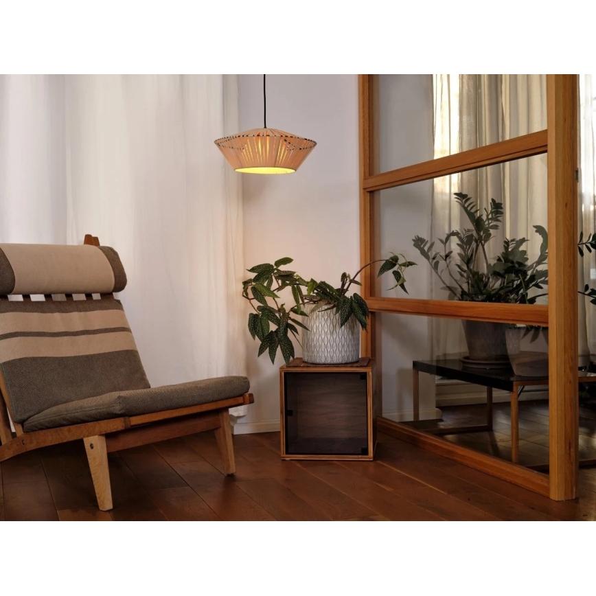 Osram - Takpendel med sladd DECOR STRIPES 1xE27/10W/230V Ø 40,5 cm beige