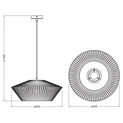 Osram - Takpendel med sladd DECOR STRIPES 1xE27/10W/230V Ø 40,5 cm beige