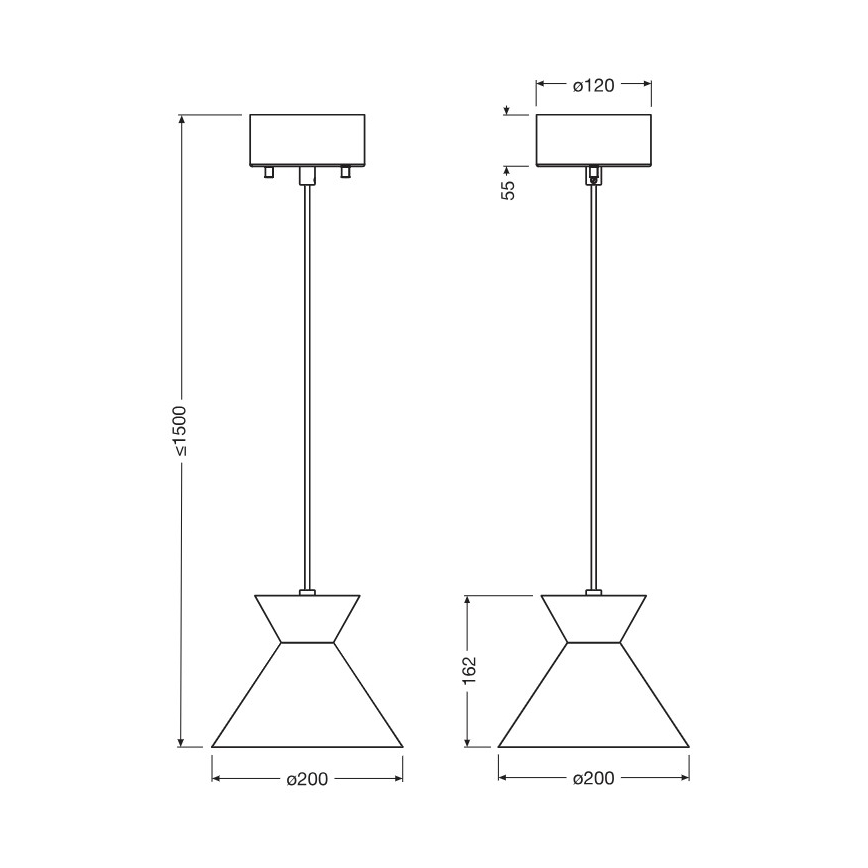 Osram - Takpendel på sladd DECOR WAIST 1xE27/40W/230V svart
