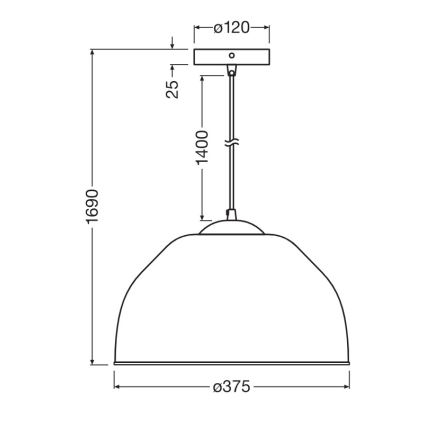Osram - Takpendel på vajer CAMEL BELL 1xE27/9W/230V Ø 37,5 cm