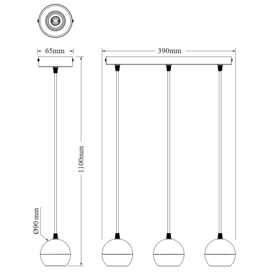Osram - Takpendel SPOT SPHERAL med vajer, 3× GU10 (6 W), 230 V, vit