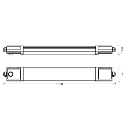 Osram - Teknisk LED-lysrörsarmatur med skymnings- och rörelsesensor SUBMARINE LED/36W/230V 122 cm IP65