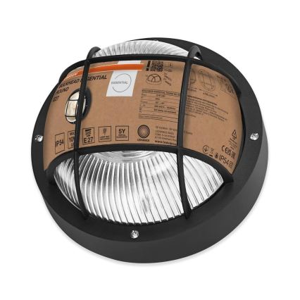 Osram - Utomhusväggarmatur BULKHEAD 1xE27/10W/230V Ø 19 cm IP54 svart