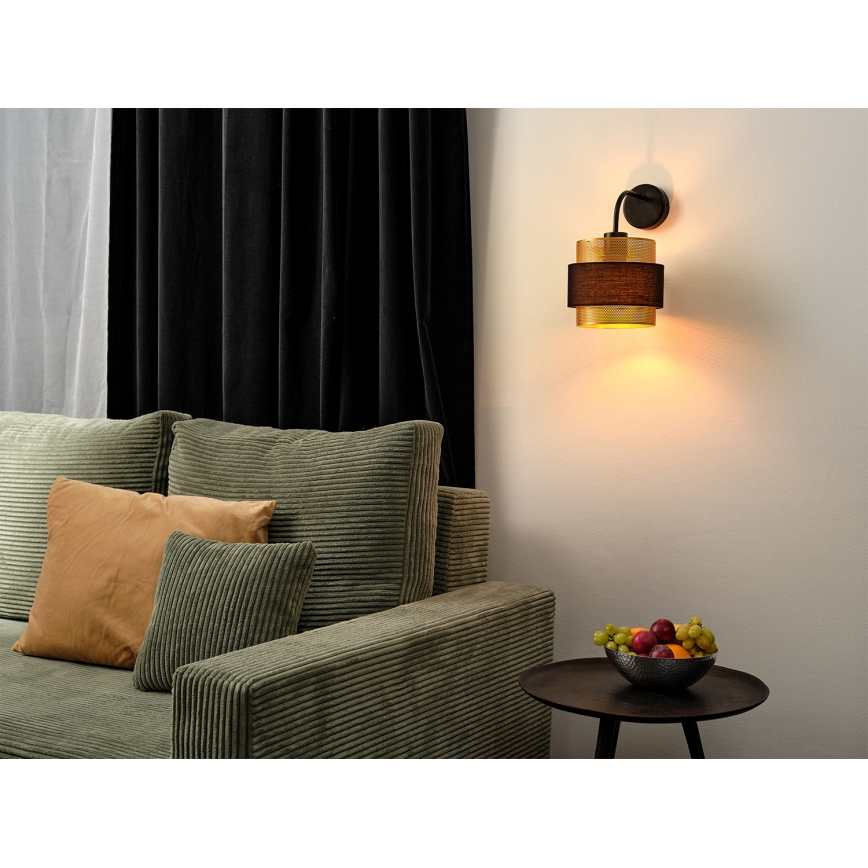 Osram - Vägglampa DECOR HORNET 1xE27/10W/230V svart/guld