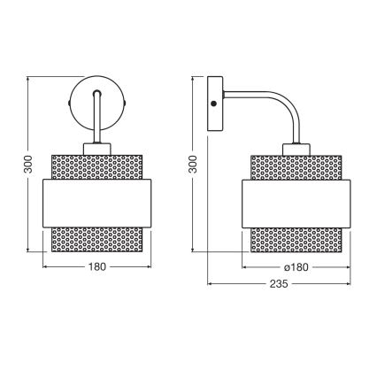 Osram - Vägglampa DECOR HORNET 1xE27/10W/230V svart/guld