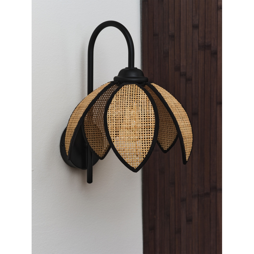 Osram - Vägglampa DECOR RATTAN 1xE27/15W/230V beige/svart
