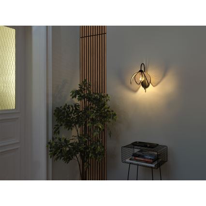 Osram - Vägglampa DECOR RATTAN 1xE27/15W/230V beige/svart