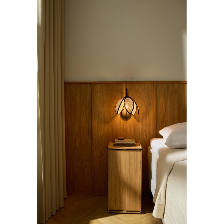 Osram - Vägglampa DECOR RATTAN 1xE27/15W/230V beige/svart