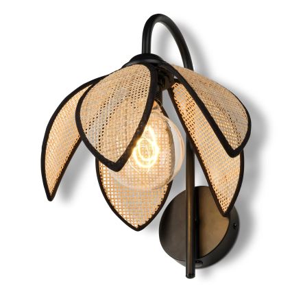 Osram - Vägglampa DECOR RATTAN 1xE27/15W/230V beige/svart