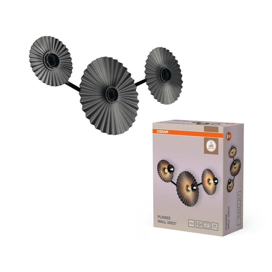 Osram - Vägglampa PLISSEE 3xE27/15W/230V antracit