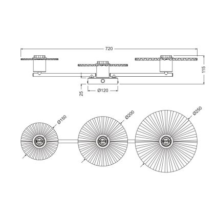 Osram - Vägglampa PLISSEE 3xE27/15W/230V antracit