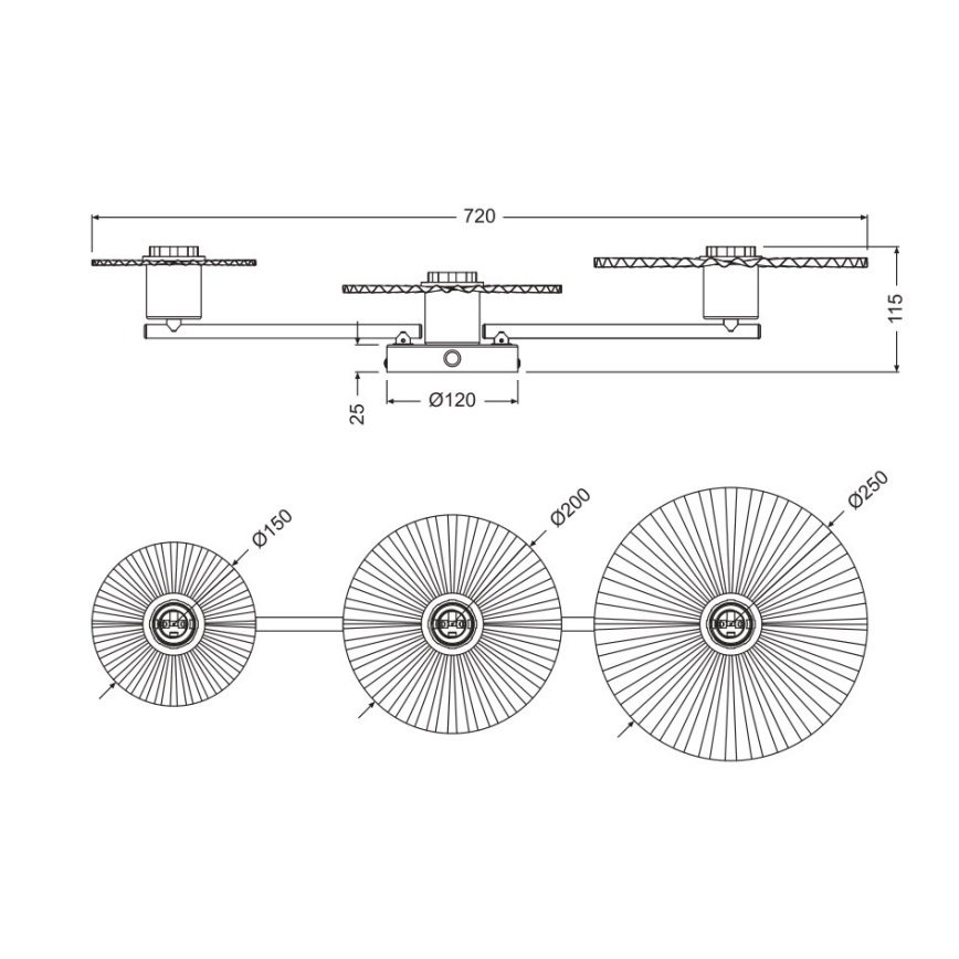 Osram - Vägglampa PLISSEE 3xE27/15W/230V antracit