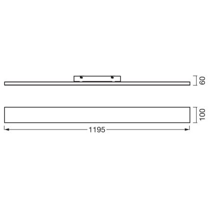 Osram - ytmonterad LED-panel PLANON LED/30 W/230 V 3000 K 10x120 cm vit